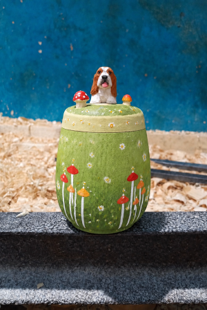 Custom Hand-Carved Wooden Pet Memorial Keepsake Urn CHMGHG-010
