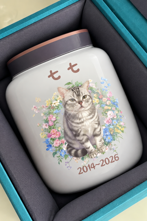 Custom Photo Floral Pet Ceramic Memorial Keepsake Urn RSHYHGHH-014