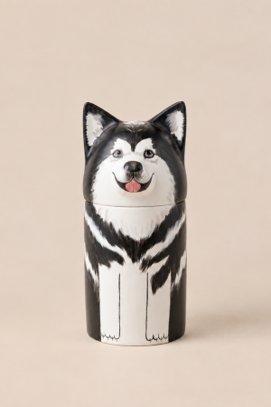 Custom Handcrafted 3D Sculpted Hand-Painted Ceramic Pet Figurine Urn SHTCBLTGHH-001
