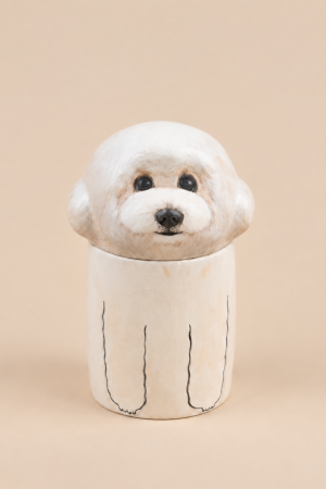 Custom Handcrafted 3D Sculpted Hand-Painted Ceramic Pet Figurine Urn SHTCBLTGHH-009
