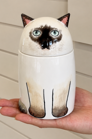 Custom Handcrafted 3D Sculpted Hand-Painted Ceramic Pet Figurine Urn SHTCBLTGHH-021