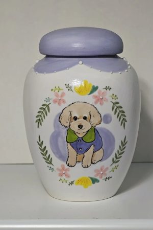 Custom Hand-Painted Ceramic Memorial Pet Urn SHTCGHH-001