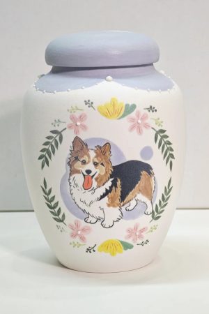 Custom Hand-Painted Ceramic Memorial Pet Urn SHTCGHH-003