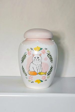 Custom Hand-Painted Ceramic Memorial Pet Urn SHTCGHH-005