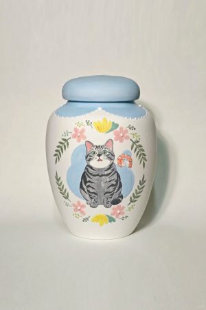 Custom Hand-Painted Ceramic Memorial Pet Urn SHTCGHH-007