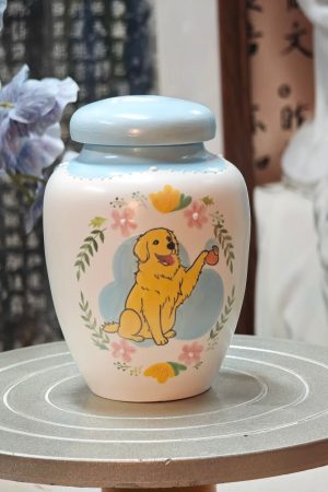 Custom Hand-Painted Ceramic Memorial Pet Urn SHTCGHH-009