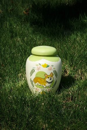 Custom Hand-Painted Ceramic Memorial Pet Urn SHTCGHH-026