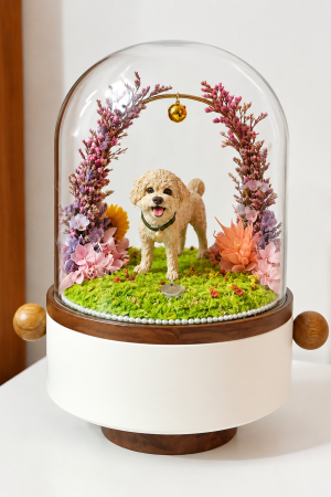 Custom Polymer Clay Pet Memorial Urn with Preserved Flower RTYSHZJGHH-001