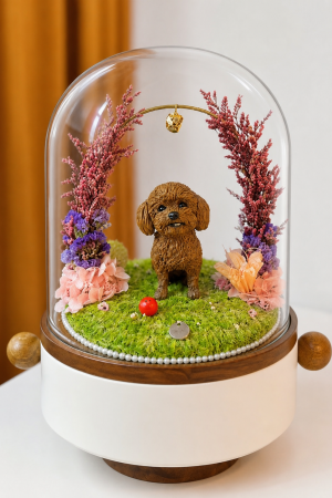 Custom Polymer Clay Pet Memorial Urn with Preserved Flower RTYSHZJGHH-002