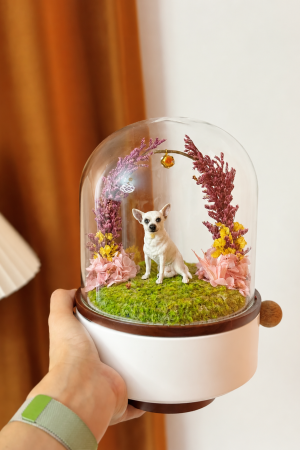 Custom Polymer Clay Pet Memorial Urn with Preserved Flower RTYSHZJGHH-003