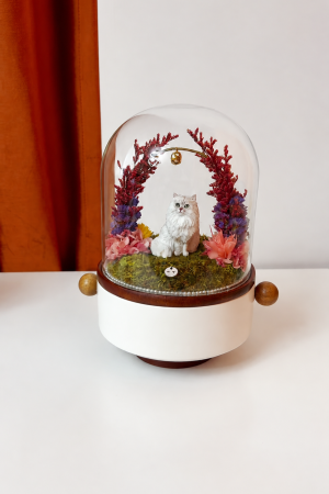 Custom Polymer Clay Pet Memorial Urn with Preserved Flower RTYSHZJGHH-004