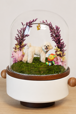 Custom Polymer Clay Pet Memorial Urn with Preserved Flower RTYSHZJGHH-005