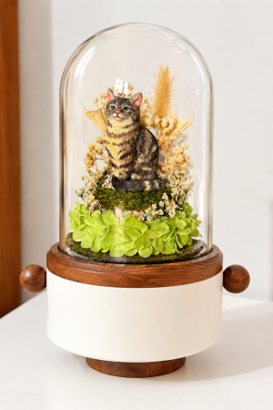 Custom Polymer Clay Pet Memorial Urn with Preserved Flower RTYSHZJGHH-007