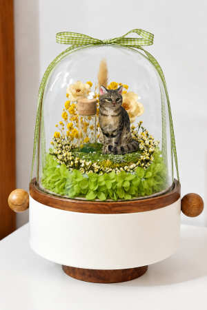 Custom Polymer Clay Pet Memorial Urn with Preserved Flower RTYSHZJGHH-009