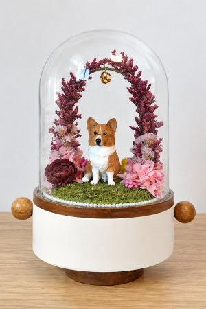 Custom Polymer Clay Pet Memorial Urn with Preserved Flower RTYSHZJGHH-011