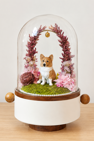 Custom Polymer Clay Pet Memorial Urn with Preserved Flower RTYSHZJGHH-015