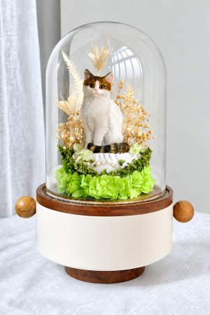 Custom Polymer Clay Pet Memorial Urn with Preserved Flower RTYSHZJGHH-017