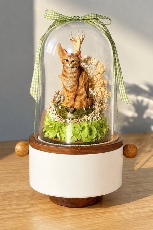 Custom Polymer Clay Pet Memorial Urn with Preserved Flower RTYSHZJGHH-019