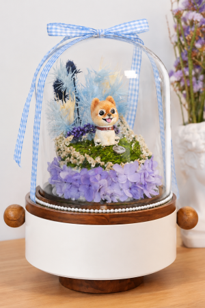 Custom Polymer Clay Pet Memorial Urn with Preserved Flower RTYSHZJGHH-021