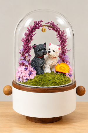 Custom Polymer Clay Pet Memorial Urn with Preserved Flower RTYSHZJGHH-008