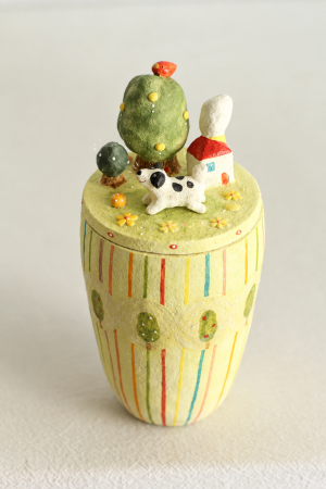 Custom Handcrafted Fairy Forest Ceramic Memorial Pet Keepsake Urn TYSGHH-CJ-003