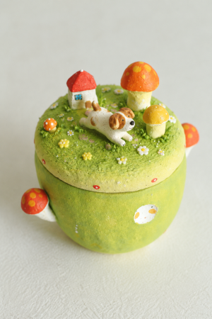 Custom Handcrafted Fairy Forest Ceramic Memorial Pet Keepsake Urn TYSGHH-CJ-005