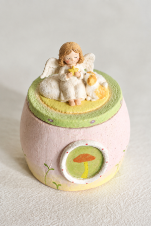 Custom Handcrafted Fairy Forest Ceramic Memorial Pet Keepsake Urn TYSGHH-CJ-009